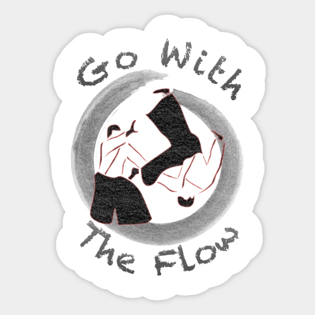 Aikido - Go With The Flow (Small) Sticker by Todd Henderson 